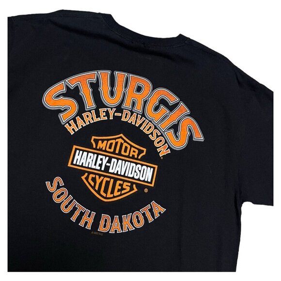 Harley Davidson STURGIS Motorcycle Biker Week Skull Tee Shirt Mens XL - Picture 5 of 6